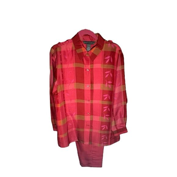 Jessica Holbrook 3 piece set size medium. 100% silk in dark pink. Vibrant, work - Picture 1 of 14